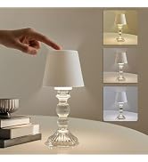MJ PREMIER Cordless Table Lamp, Small Rechargeable Lamp with Touch Control, 9.5" H, 3 Color Stepl...