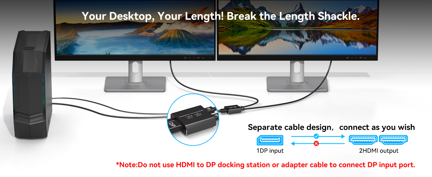 display port to dual hdmi adapter