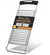 NACOLUS Stainless Steel Fine Cheese Grater & Zester with Ergonomic Handle - Dual Side for Fine Sh...