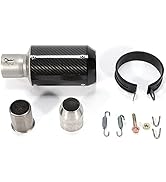 Motorcycle Carbon Fiber Exhaust Muffler Black (51mm Slip-On Type), 51mm Slip-On Motorcycle Bikes ...