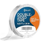 GLUIT New Double Sided Tape Heavy Duty 17.5 lbs Reusable Adhesive Removable Washable Multipurpose...