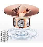 3-in-1 Flip-Cover Bathtub Drain Stopper, Muyiajou, Flush Design, Flip-Cover (No Springs), 2 Strai...