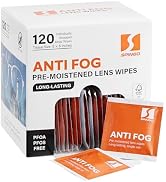 Spingo Anti Fog Wipes for Glasses, Pre-moistened Individually Wrapped Lens Wipes for Eyeglasses, ...