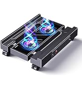 Hovadova Computer Tower Stand with Dual Cooling Fans and Charging Station | Adjustable PC Stand f...