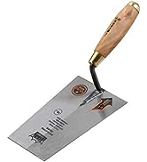 KSEIBI 281350 Narrow Bucket Brick Trowel Wooden Handle Square Tip Bricklaying Trowel (7Inch)