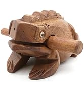 BSIRI 5" Wooden Frog Rasp - Musical instruments of Africa Frog Rasp Super Guiro Percussion Frog W...
