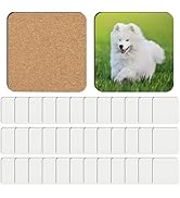 Guiqulai 36 PCS Sublimation Coasters Blanks MDF Cork Back Heat Transfer Coasters Wood Hardboard C...