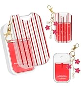 QIOFEARTH TPU Case for Touchland Hand Sanitizer Spray Mist 1 oz | Cute Striped Print Cover with F...
