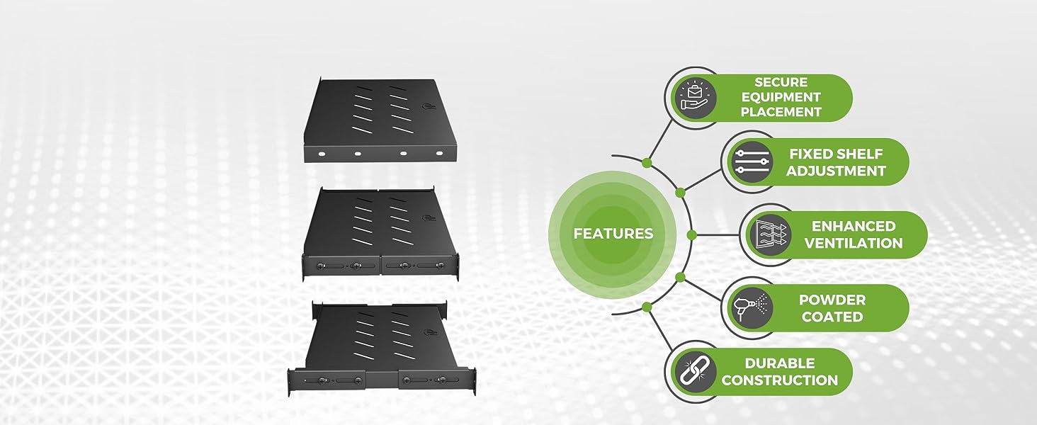 NavePoint 1U Vented 4-Post Shelf