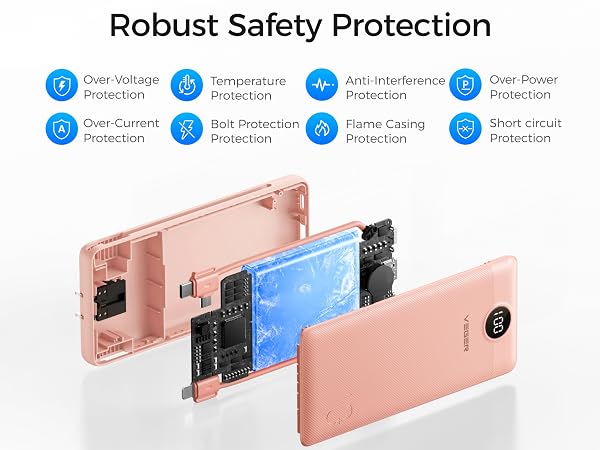 portable charger with built in cable