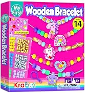 KRAFUN Unicorn DIY Bracelet Making Kit for Girls - Arts and Crafts Jewelry Set with Charms, Woode...