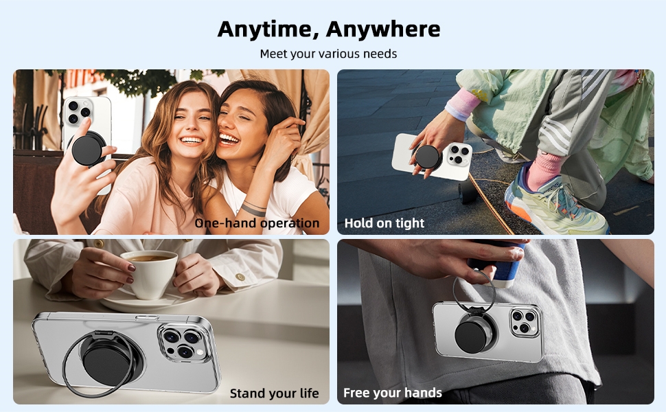 magnetic phone grip stand holder