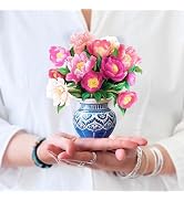 Freshcut Paper Pop Up Cards, Mini Peony Paradise, 6 Inch Mini Sized Forever Flower Bouquet 3D Pop...