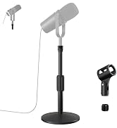 ZMHH Desktop Mic Stand,Adjustable Height Podcast Microphone Stand with Mic Clip 3/8" to 5/8" Adap...