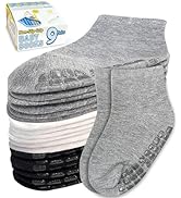 Simply Kids Baby Mid-Crew Socks with Grips (9 Pairs) for 6 Months - 7 Years Old Toddler Boy