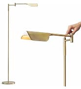 Brightech Leaf Pharmacy LED Reading Lamp, Dimmable Floor Lamp with Easy Rotation over Chair or De...
