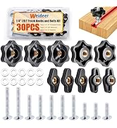 weideer 30PCS 1/4"-20 T Track Bolts and Knobs Kit,T Track Accessories,1/4"-20 Threaded Knobs T Sl...