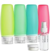 PACKISM TSA Approved Toiletry Bottles - 6 Pack Leak Proof 3.4oz Silicone Travel Bottles for Toile...