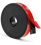 WELSTIK Adhesive Rubber Strip, 1" Wide x 1/8" Thick x 16' Long Neoprene Gasket Seal, High-Density...