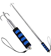 Alwonder Telescopic Fishing Gaff, Stainless Steel Triple Hook Ice Fishing Spear, Aluminium Alloy ...