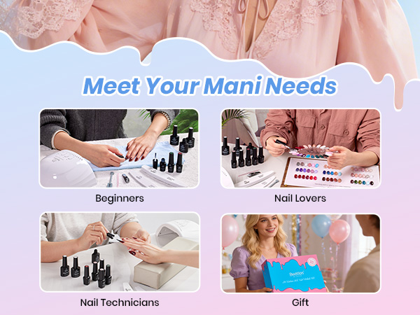 Beetles Gel Nail Polish Kit with U V Light - 32 Colors Gel Polish and Cat Eye Top Coat 68 Pcs