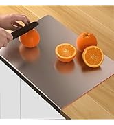 HUAKENER Large Stainless Steel Cutting Boards for Kitchen, Cutting Board with Counter Lip, Cuttin...