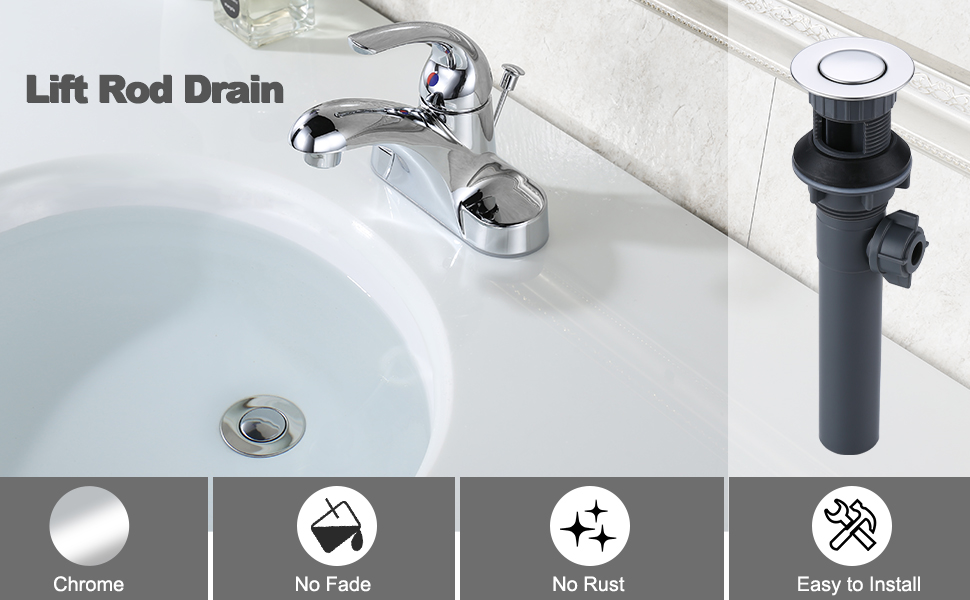 Lift Rod Sink Drain