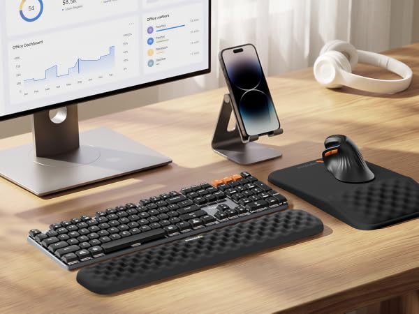 Ergonomic Mouse Pad with Wrist Rest Black