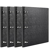 WOT I Telescoping 3 Ring Binder 4PCS, Flexible Binder with Elastic Rubble Spine+Heavy Duty Round ...