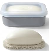 AIMAIAIMAI Compact Leakproof Travel Soap Case, Silicone Travel Soap Container, Portable Soap Box ...