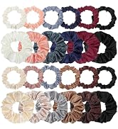 24 Pcs Satin Hair Scrunchies, 2 Sizes Silk Hair Ties Satin Hair Ties Hair Scrunchies Skinny Elast...