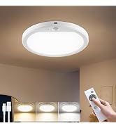 WELPUR Rechargeable Ceiling Light Wireless Motion Sensor Closet Light Indoor with Remote Magnetic...