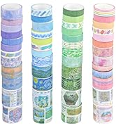 Krijuess 48 Roll Washi Tape Set, Art Gallery Washi Tape Bulk, Decorative Tape for Journaling, Scr...