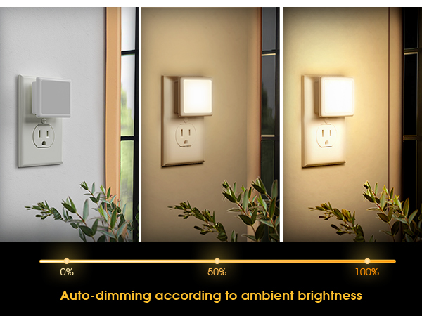 night light auto dimming according to ambient brightness