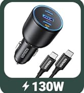 130W USB C Car Charger with Cable