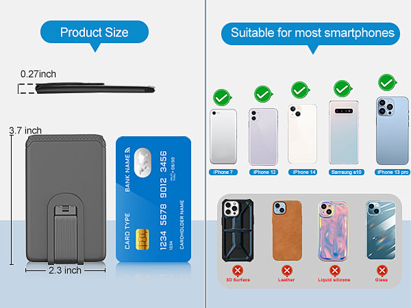 card holder for phone case stick on
