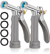 AUTOMAN Full Size Garden Hose Nozzle 2 Pack, High Pressure Pistol Grip Water Nozzle Sprayer with ...