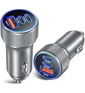 45W Super Fast Type C Car Charger for Galaxy S26 Ultra, Besgoods 93W USB C & USB A Cigarette Ligh...