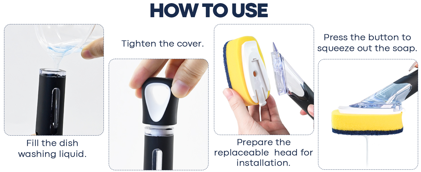 scrub brush with soap dispenser