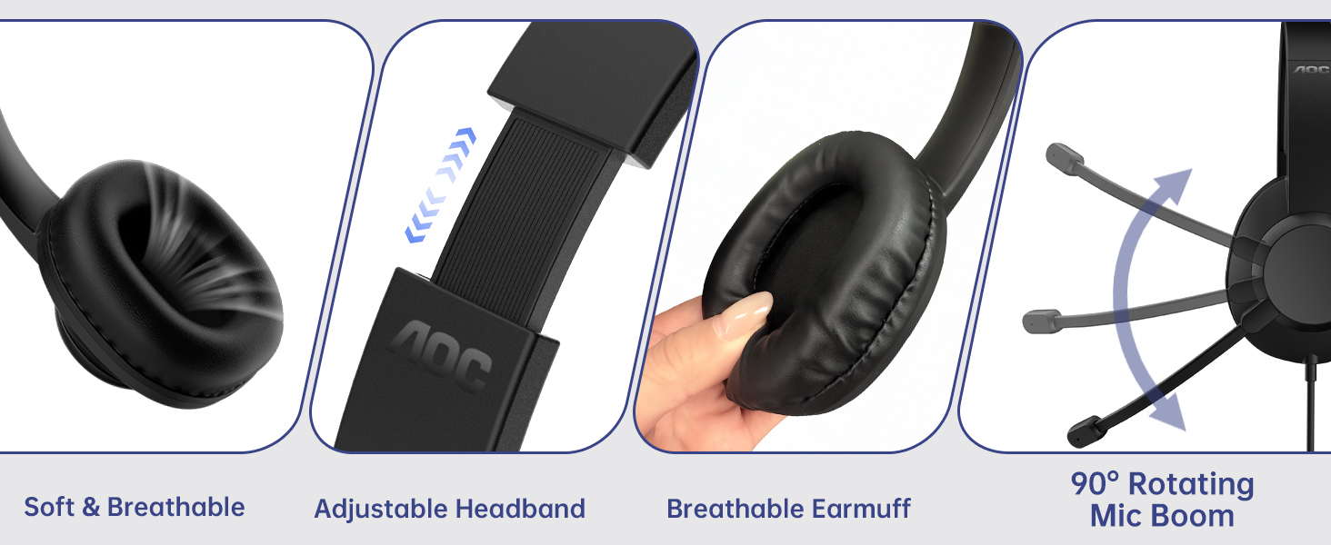 wired headset with mic for work