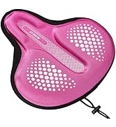 DAWAY Comfortable Bike Seat Cover - Silicone Gel & Memory Foam Padded Bike Seat Cushion for Men W...