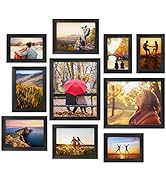 Giftgarden 10-Pack Black Picture Frames for Various Sizes Photos, Two 8x10, Four 4x6, Four 5x7, M...