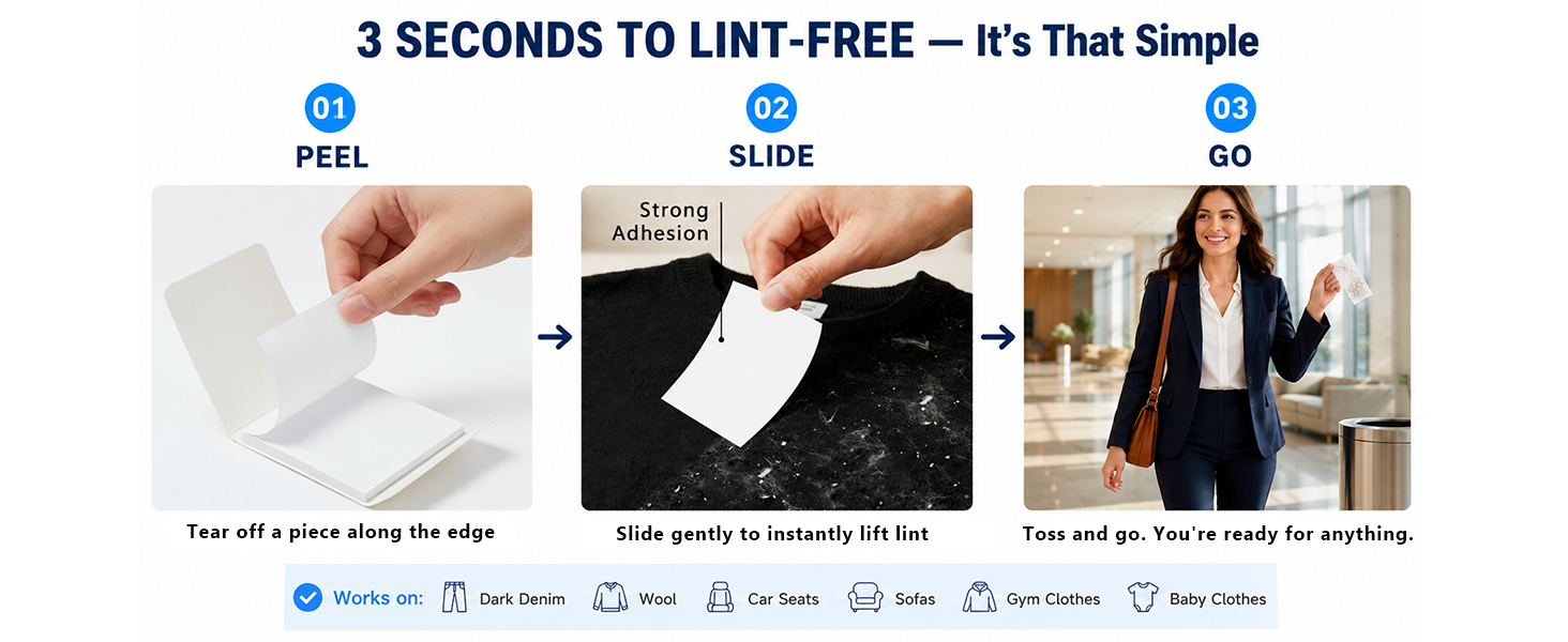 Portable Lint Remover Sheets