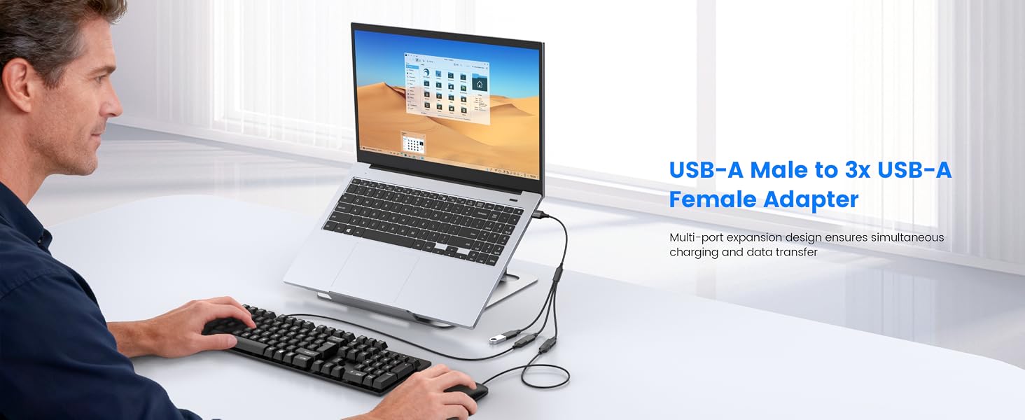 usb splitter 1 male to 3 female