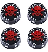 mxuteuk 4pcs Skull Electric Guitar Knob Bass Top Hat Knobs Speed Volume Tone Knob AMP Effect Peda...