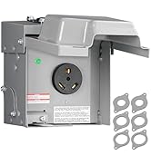WILAWELS 30 Amp RV Power Outlet Box, 125V NEMA TT-30R RV Outlet Weatherproof, Enclosed Lockable R...