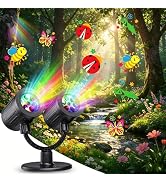 Toodour LED Projector Lights Indoor Outdoor, Double Head Dynamic Wall Lights Projector with Timer...