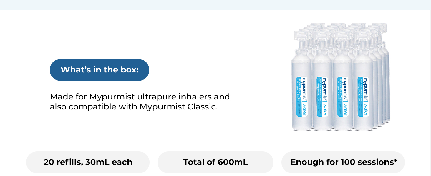 Mypurmist steam inhaler warm therapy sinus relief congestion respiratory portable cordless refills
