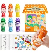 Jar Melo Dot Family Dot Markers for Toddlers, 6 Washable Bingo Daubers with 10 Activity Sheets & ...
