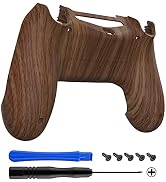 eXtremeRate Wood Grain Patterned Soft Touch Game Improvement Replacement Parts Back Housing Cover...
